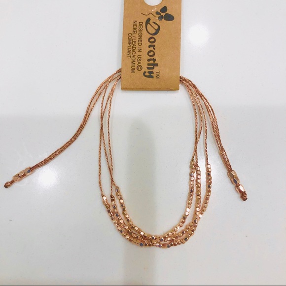 NWT Rose Gold Adjustable Bracelet with Beads - Picture 5 of 7